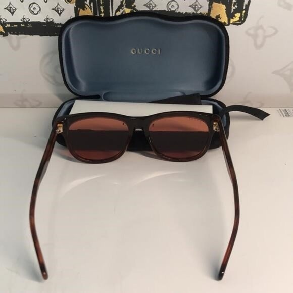 Authentic ✨ Brand New Gucci GG0980S 002 Sunglasses – Tortoise Havana with Orange - Picture 11 of 13